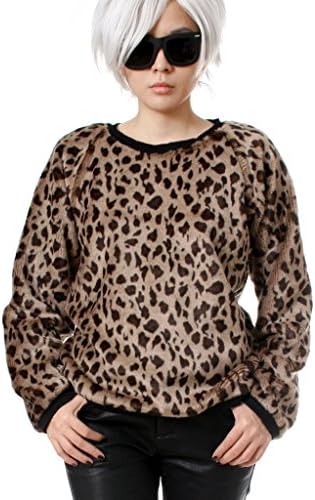 Refuse to be Usual Leopard Print Thick Faux Fur Sweater Top, Khaki