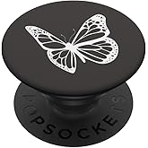 White Gray Butterfly PopSockets Adhesive PopGrip