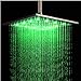 Rozin 16 Inches Brushed Nickel Brass Rain Shower Head LED Colors Top Sprayer