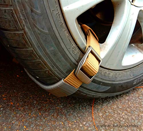Newest Easy Emergency Mud Snow ICE Car Tire Chains Heavy Duty Universal Fit Metal Steel Traction Anti-Skid for Truck Pickup SUV Car Van ATV Jeep Honda Toyota Nissan VW Ford Mercede Benz BMW Tyre