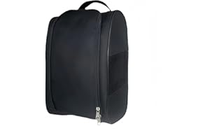 Senvitate Golf Shoe Bag for Men Women, Outdoor Zippered Sports Golf Shoe Carrier Bags for Travel, Waterproof and Breathable Shoes Bag (Black)