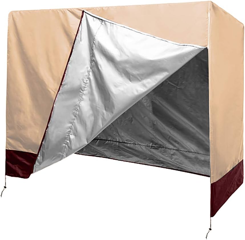 Patio Swing Cover, Heavy Duty 3 Triple Seater Hammock Cover, Waterproof Glider Canopy Replacement Cover, Patio Furniture Cover, Universal Size 87”Lx49”Wx67”H (Beige)