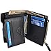 HOPSOOKEN Mens Leather Bifold Wallet Rfid Men Slim Front Pocket Wallet Trifold (Black)