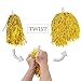 CRIVERS 12pc Cheerleader Pompoms for Ball Dance Fancy Dress Night Party Sports (Gold)
