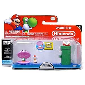 Amazon Com New Super Mario Bros U Micro Land Red Toad Sparkling Water Playset Video Games