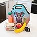 Artovida Artists Collective Insulated Neoprene Lunch Bag - Washable Soft Lunch Tote for Work and Picnic - Design by Monika Strigel (Germany) Elephant - Classic