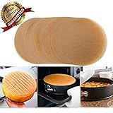 AJSPOW 100PCS Round Unbleached Parchment Paper, Cookie Baking Sheets, 7 inches Premium Brown Parchment Paper Liners, Natural Parchment Paper for Round Cake Pans Circle, Non-Stick Air Fryer Liners