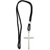 Black Clergy Cord with Silver Cross