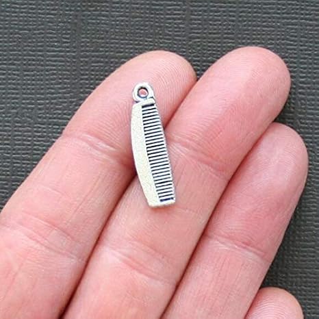 Amazon Com 6 Hair Comb Charms Antique Silver Tone 2 Sided Odsf