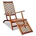 Festnight Outdoor Foldable Chaise Lounger Chair with Footrest Acacia Wood