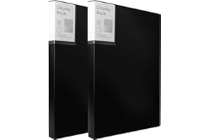 DYNTA Portfolio Folder for Artwork Art Portfolio Binder 2 Packs 9"x12" Demo Book Black Portfolio Folder with Protective Film Binder with Plastic Sleeve 30 Pockets 60 Page Capacity
