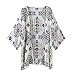 Akery Women's Beach Cover Up Diamond Lattice Print Kimono Cardigan