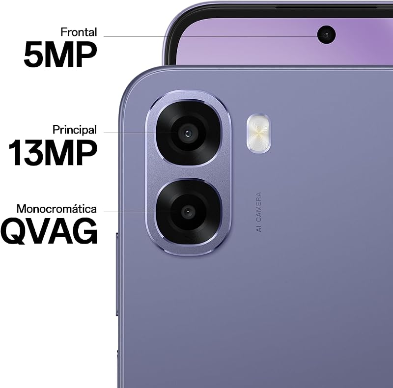 Smartphone A6x 4GB+128GB, Qualcomm Snapdragon 685, Ecrã HD+ 6,75", Câmara de 13MP, Bateria de 6100 mAh