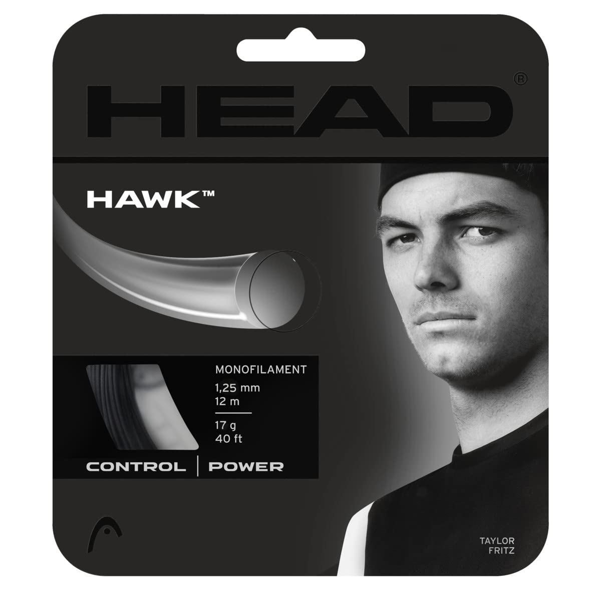 HEAD Unisex – Adult's Hawk Set Tennis String, Black, 17