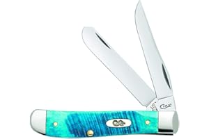 Case XX WR Pocket Knife Mini Trapper Caribbean Blue Jig Bone Item #25593 - (6207 SS) - Length Closed: 3 1/2 Inches