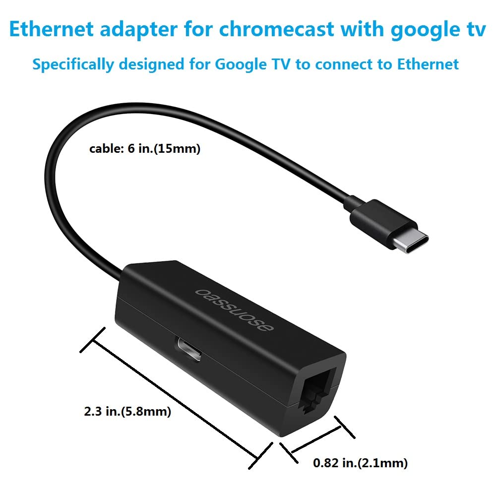 Google Rj45 Mua USB C to RJ45 Ethernet Adapter for Chromecast with Google TV, Fast ...