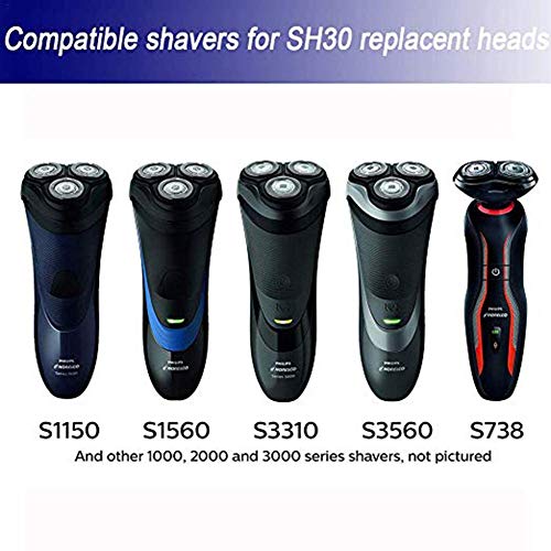Pleasay Replacement Head for Philips Norelco 3000 Series 1000 7000 Razor Replacement Blade SH30/52 Knife Mesh, Waterproof Electric Razor Blade, Easy Yo Use, 3 Pcs