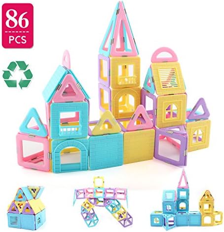 Children Hub 86pcs Magnetic Building Blocks Set: With Different Shapes To Build A Castle - Educational Building Toys For Your Kids
