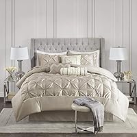 Amazon Com Madison Park Laurel 7 Piece Comforter Set Color Taupe