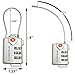 Lumintrail TSA Approved Luggage Locks with 4 Foot Steel Cables Lumintrail Combination Travel Security Lock, 2 Pack (Black and Silver)