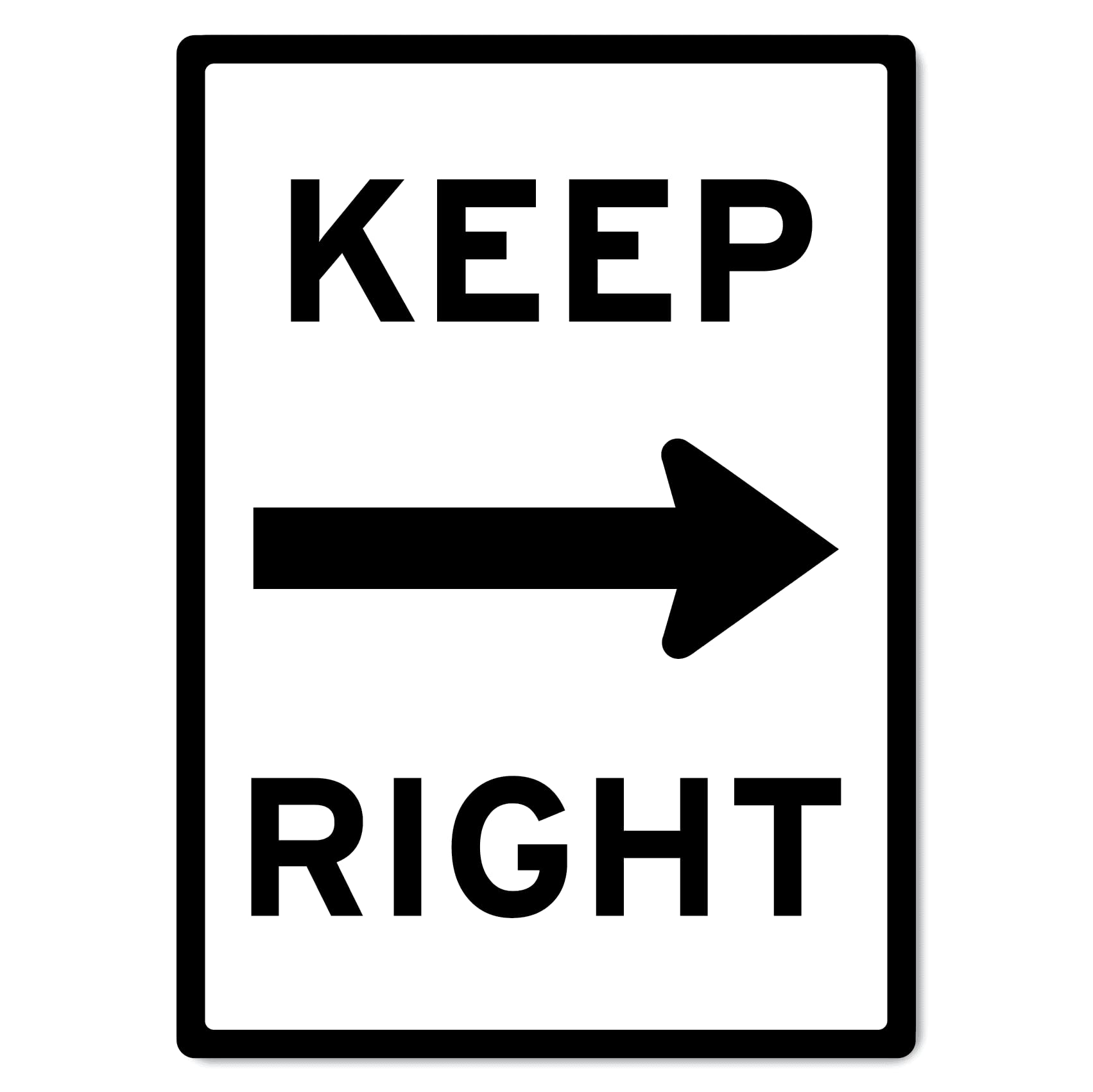 Photo 1 of Keep Right Sign Traffic and Parking Metal Tin Sign 12x16 Inches