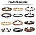 FUNRUN JEWELRY 12Pcs Leather Bracelets Set for Men Women Wood Bead Bracelets 7-8.5inches Adjustable (A: 12PCS Style1)