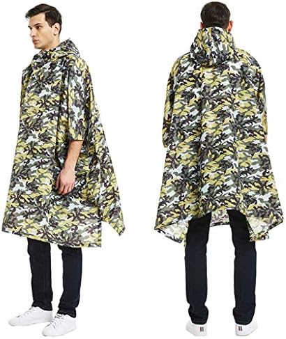 iFOMO Mens Camo Rain Poncho Hooded Raincoat Waterproof Rain Jacket for Outdoor Activities