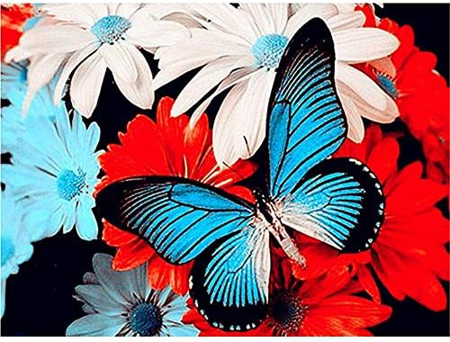 GAGALAM Adult Puzzle 1000 Pieces Daisy Flower And Blue Butterfly.Challenging Adult Puzzle
