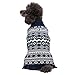 Blueberry Pet 4 Patterns Vintage Tinsel Knit Fair Isle Dog Sweater in Midnight Blue, Back Length 12