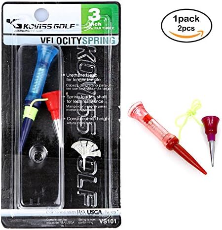 KOVISS Velocity Spring Golf Tee 3 inch with Par 3 tee