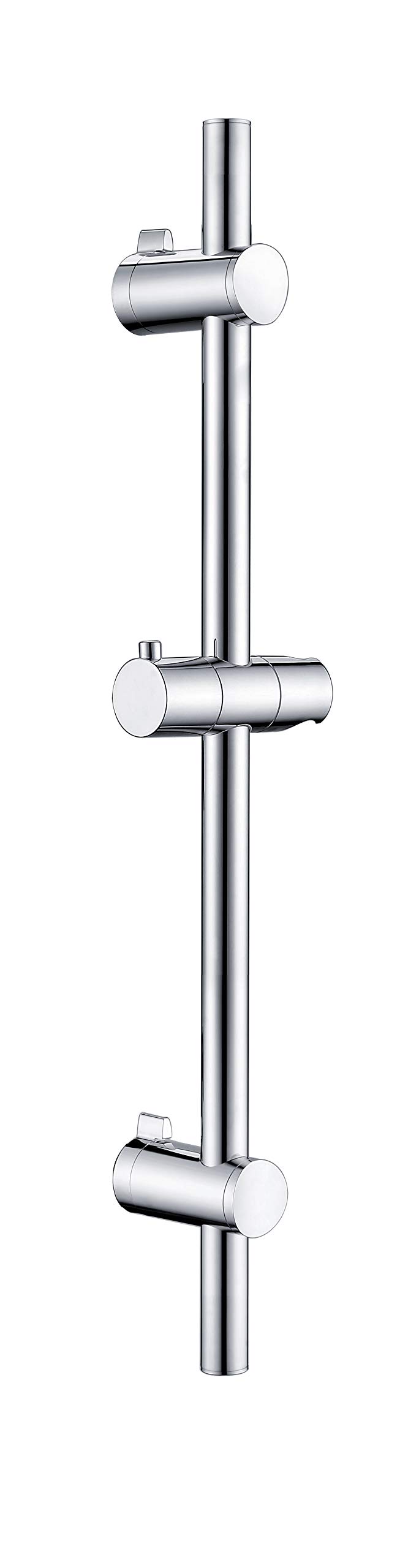 Grünblatt Round Shower Rail with Variable Drill Holes for Mounting Chrome (70 cm)