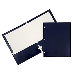 JAM PAPER Laminated Two Pocket Glossy 3 Hole Punch