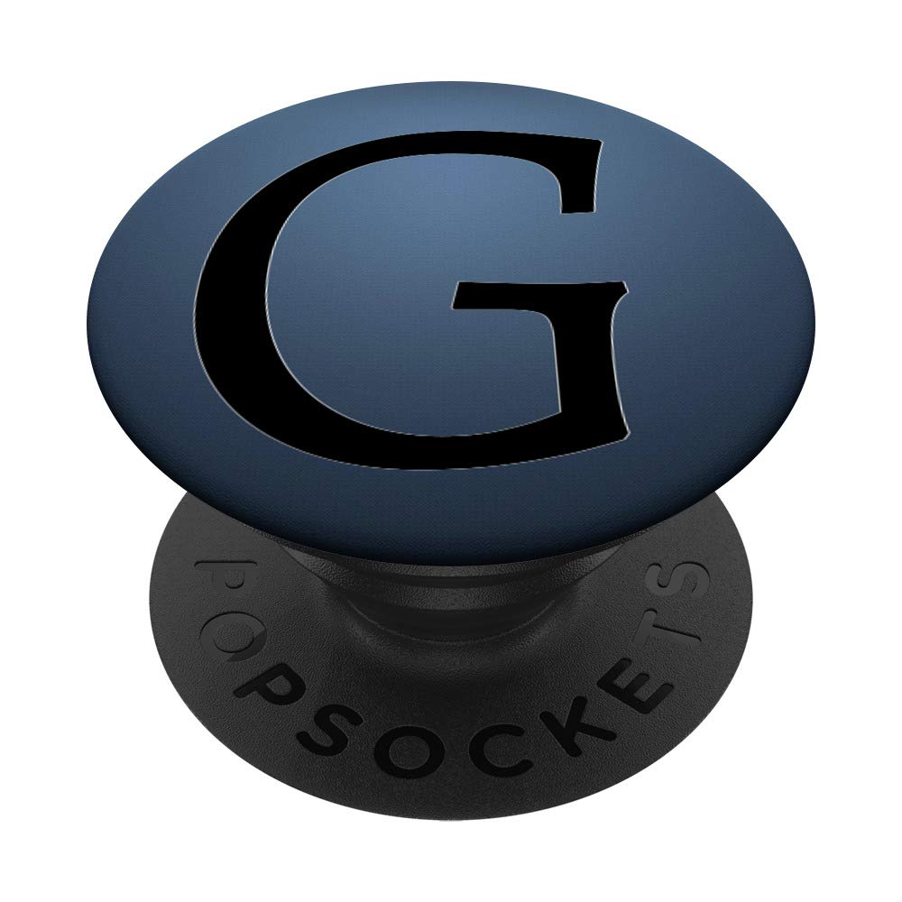 Black Pattern Initial Letter G On Navy Blue PopSockets Swappable PopGrip