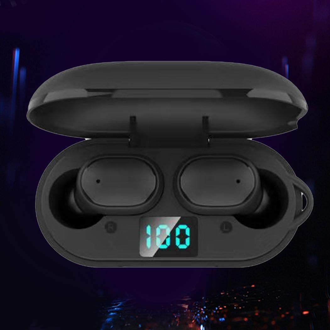 pairris Inalámbrico Bluetooth 5.0 Auricular Mini estéreo Auriculares Impermeables Pantalla LED Auriculares y Cargadores suplementarios
