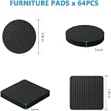 OSDUE 64 Pcs Non Slip Furniture Pads Floor Protectors 38mm Self Adhesive view 2