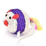 Cat Toy Sisal Ball with Feather Interactive Durable Pet Supplies Color On Random