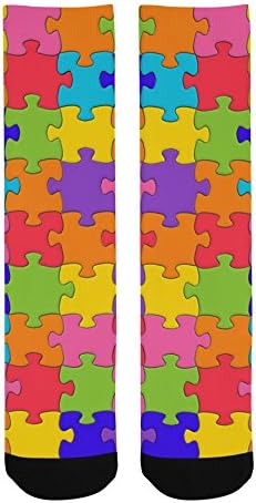 Honey Day House Custom Jigsaw Puzzles Sports Printed Unisex Socks 17 inch