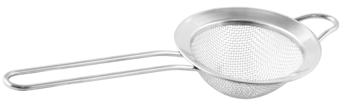 Fackelmann Sieve 7.5cm Diameter, Strainer, Small, Fine Mesh, Stainless Steel, 7.5x19.5x3.2cm, Silver — image 1