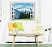 wall26 Removable Wall Sticker/Wall Mural - Snow Mountain and Pine Trees Out of The Open Window Creative Wall Decor- 36