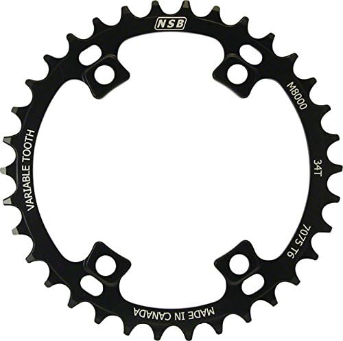 North Shore Billet Variable Tooth Chainring: 36T, Shimano XT 8000 96 Asymmetric BCD, Black