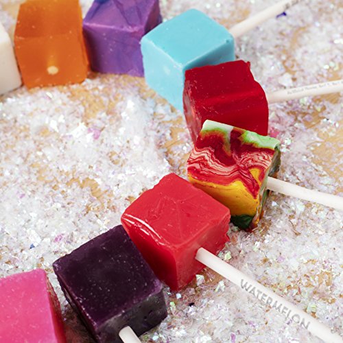 Hard Candy Cube Lollipop Suckers: Individually Wrapped Flavored Sucker