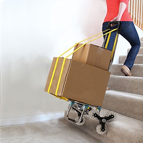 Upgraded Folding Shopping Cart Stair Climbing Cart Grocery Utility Cart Stainless Steel Frame