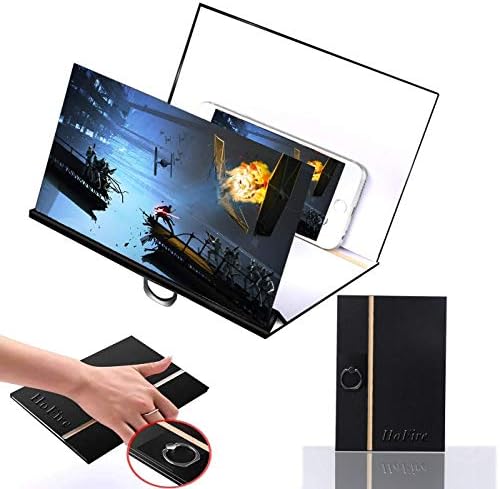 [Upgrade Newest] 8" Screen Magnifier,HoFire Cell Phone 3D HD Movie Video Amplifier with Foldable Holder Stand for iPhone X / 8/8 Plus / 7/7Plus and All Other Smart Phones(Black)