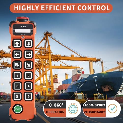 2 Transmitters 1 Receiver 24-264V Wireless Crane Remote Control Industrial Radio Remote Control Crane Lifting Crane Crane Gantry Crane 12 Channel Transmitter Receiver