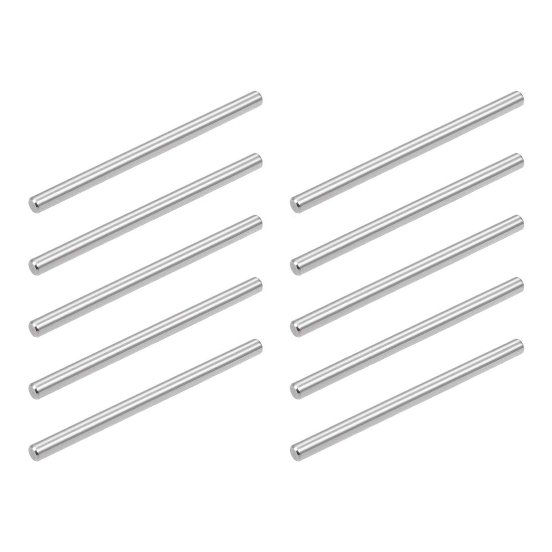 TOP-VIGOR 10Pcs 5mm x 80mm Dowel Pins Shelf Support Pegs, 304 Stainless Steel Cylindrical Shelf Support Pin Fasten Elements Silver Tone