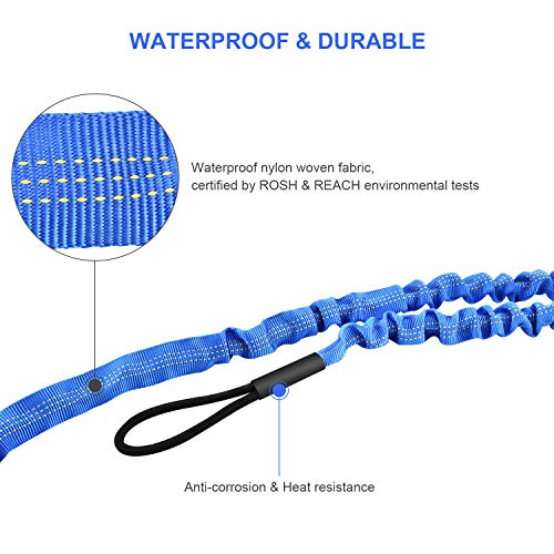 FIRINER 2 Pack Stretchable Paddle Leash with DShape Carabiner, 3.6ft