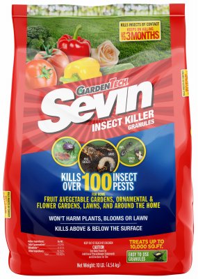 Sevin 100530128 GardenTech Insect Killer Lawn Granules, 10 Pound, White