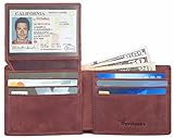 Travelambo Genuine Leather RFID Blocking Wallets Mens Wallet Bifold (vegetable tanned brown)
