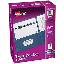 Avery Two Pocket Folders, Holds up to 40