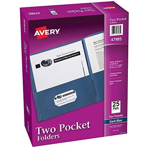 Avery Two Pocket Folders, Holds up to 40